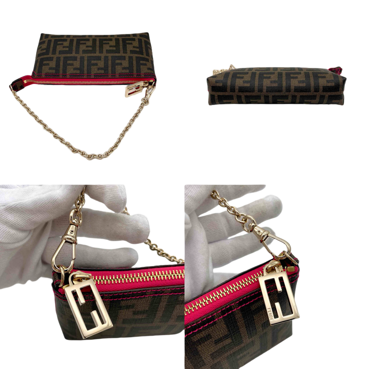 FENDI ZUCCA Chain Shoulder Accessory Pouch