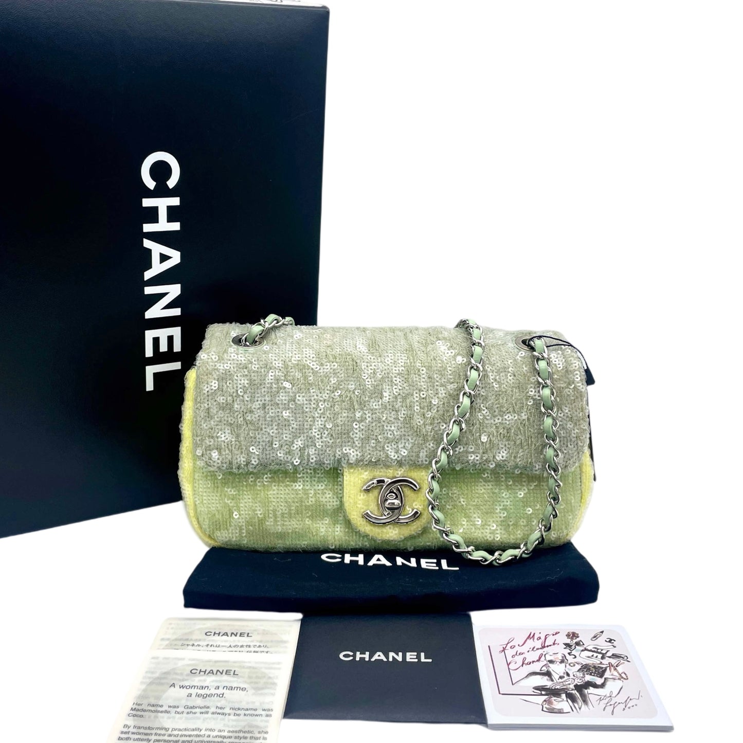 RARE☆☆☆☆CHANEL ｼｬﾈﾙ ｽﾊﾟﾝｺｰﾙ ﾀｰﾝﾛｯｸｺｺﾏｰｸ ﾐﾆﾁｪｰﾝﾌﾗｯﾌﾟﾊﾞｯｸﾞ 25番台