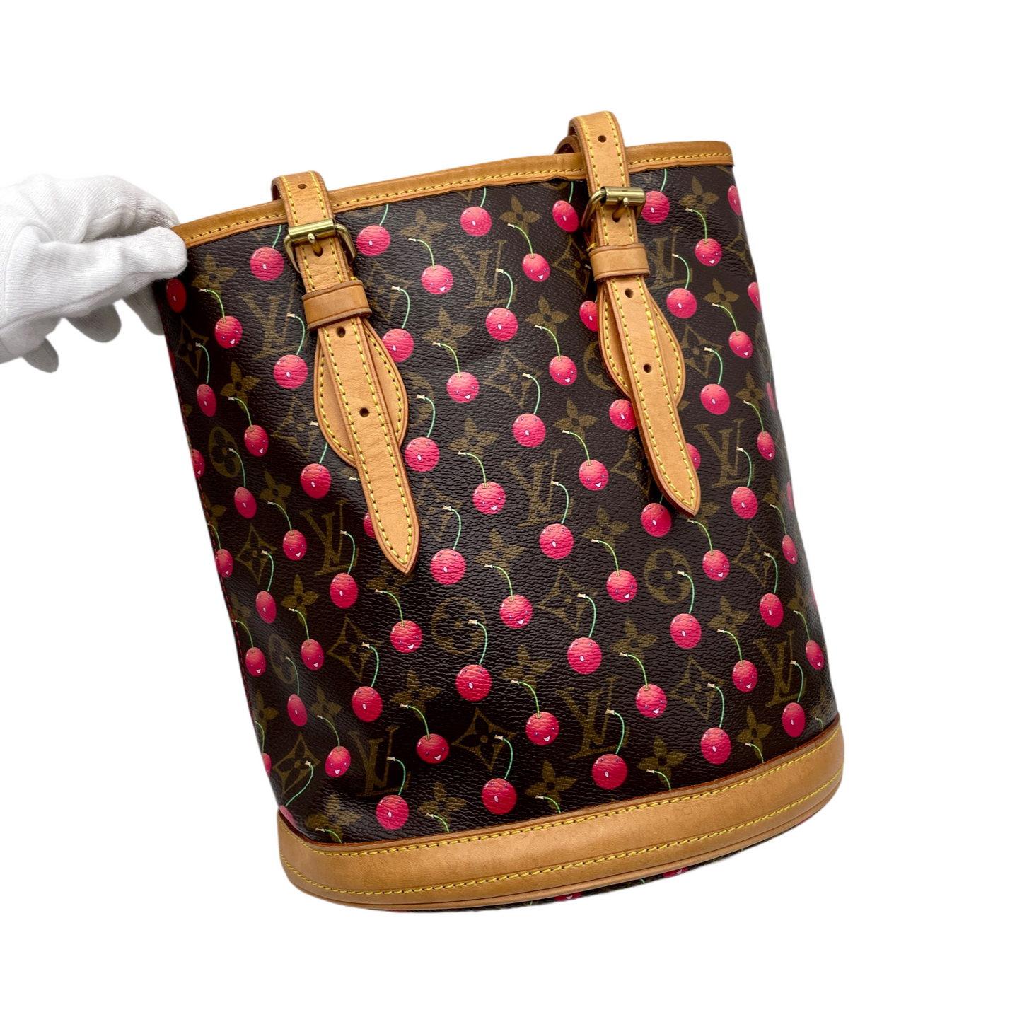 RARE☆☆☆☆☆LOUIS VUITTON Monogram x Takashi Murakami Cherry Cerises Sac Retro PM/M95012 Backet Shoulder Tote Bag