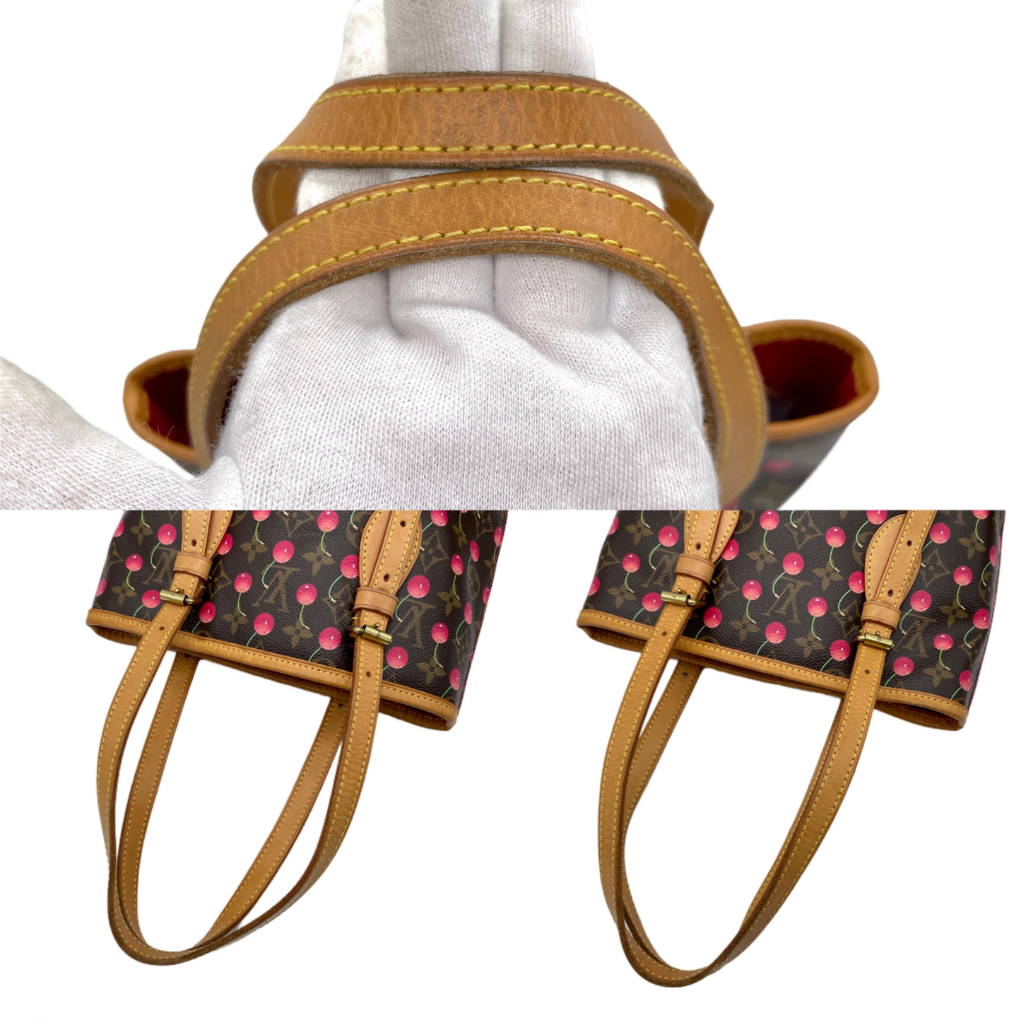 RARE☆☆☆☆☆LOUIS VUITTON Monogram x Takashi Murakami Cherry Cerises Sac Retro PM/M95012 Backet Shoulder Tote Bag