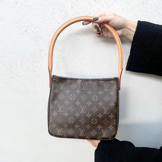 LOUIS VUITTON ﾓﾉｸﾞﾗﾑ ﾙｰﾋﾟﾝｸﾞMM ｼｮﾙﾀﾞｰﾊﾞｯｸﾞ M51146 ﾌﾞﾗｳﾝ PVC×ﾚｻﾞｰ