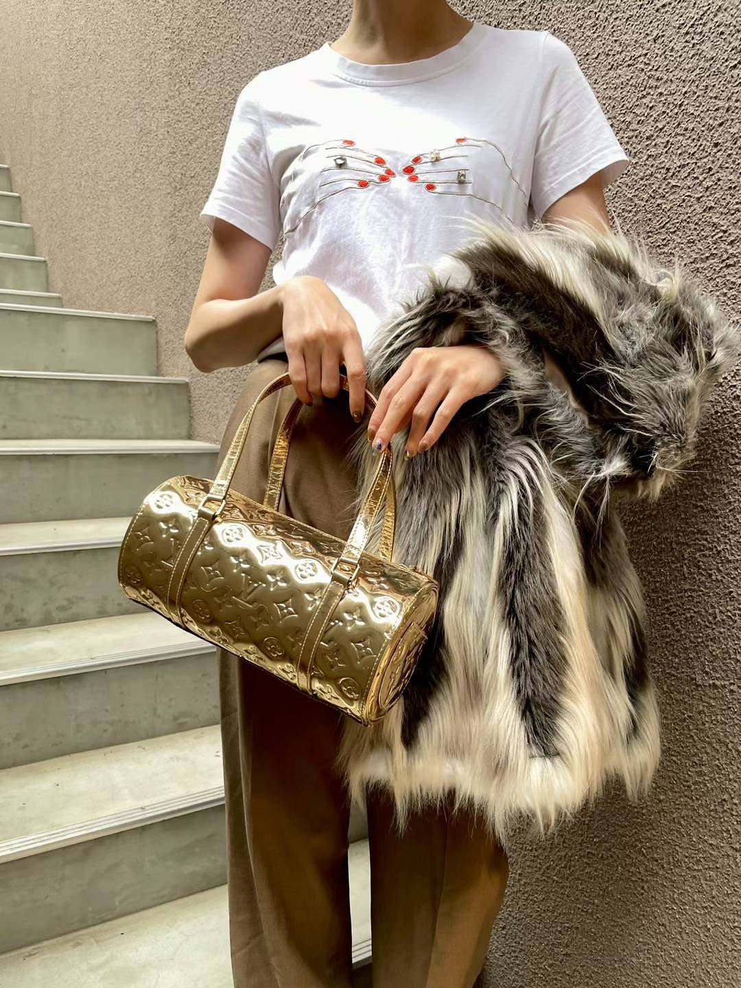 RARE☆☆☆☆☆LOUIS VUITTON ﾓﾉｸﾞﾗﾑ ﾐﾛﾜｰﾙ ﾊﾟﾋﾟﾖﾝ ｺﾞｰﾙﾄﾞ