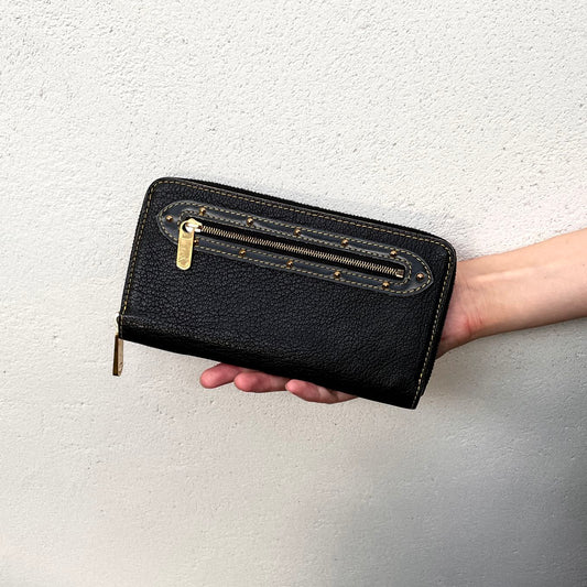 RARE☆☆☆ LOUIS VUITTON Suhali Zippy Wallet Noir M93029 Black & Gold